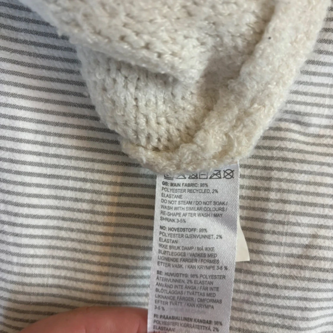 Vit oversized stickad tröja Bikbok - 3