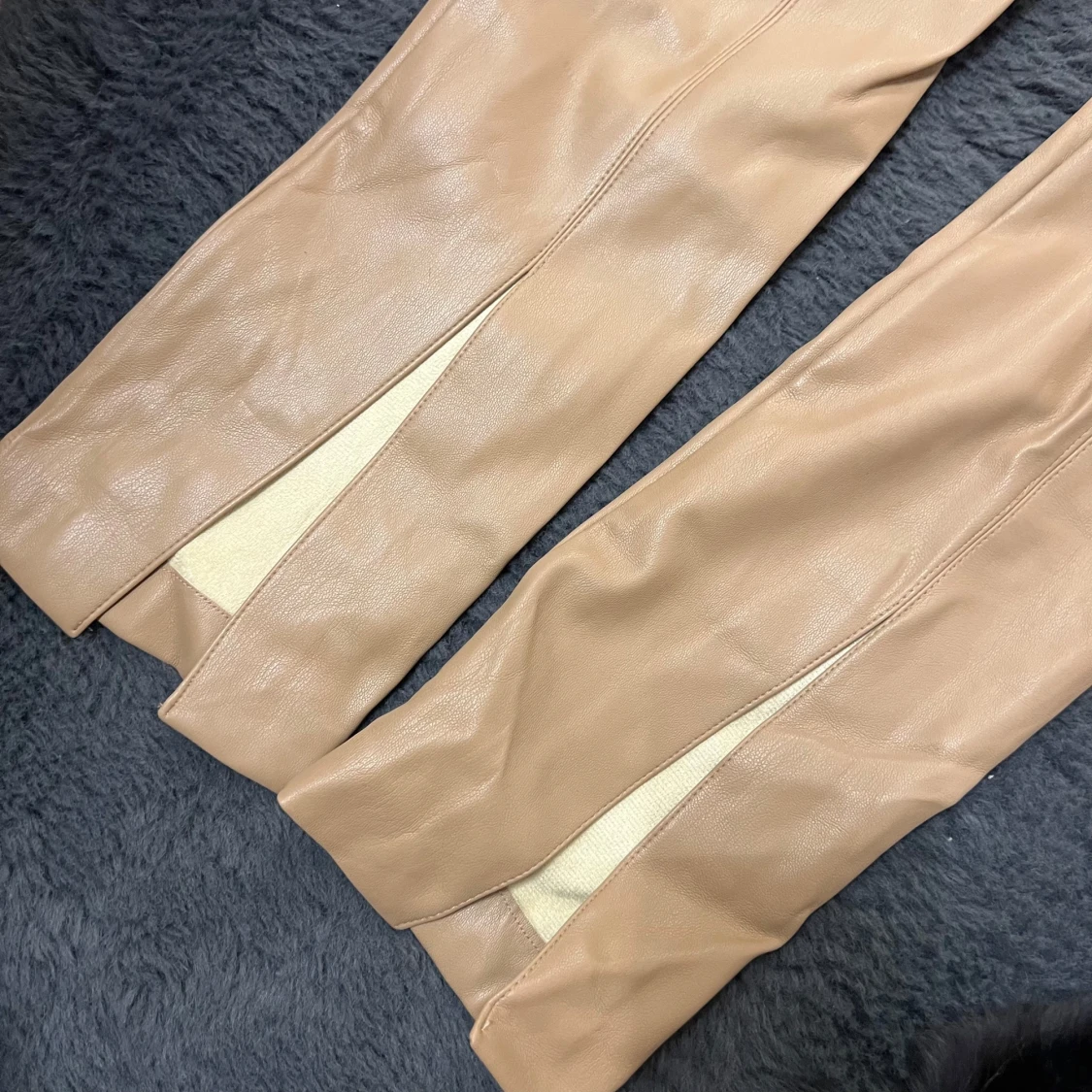 Beiga skinnbyxor med slits, Zara - 4