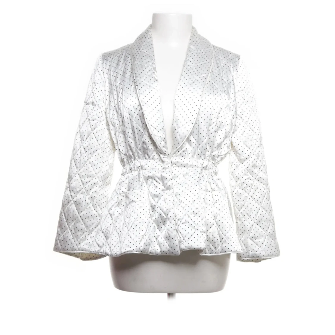 Vit prickig quiltad jacka från Ganni