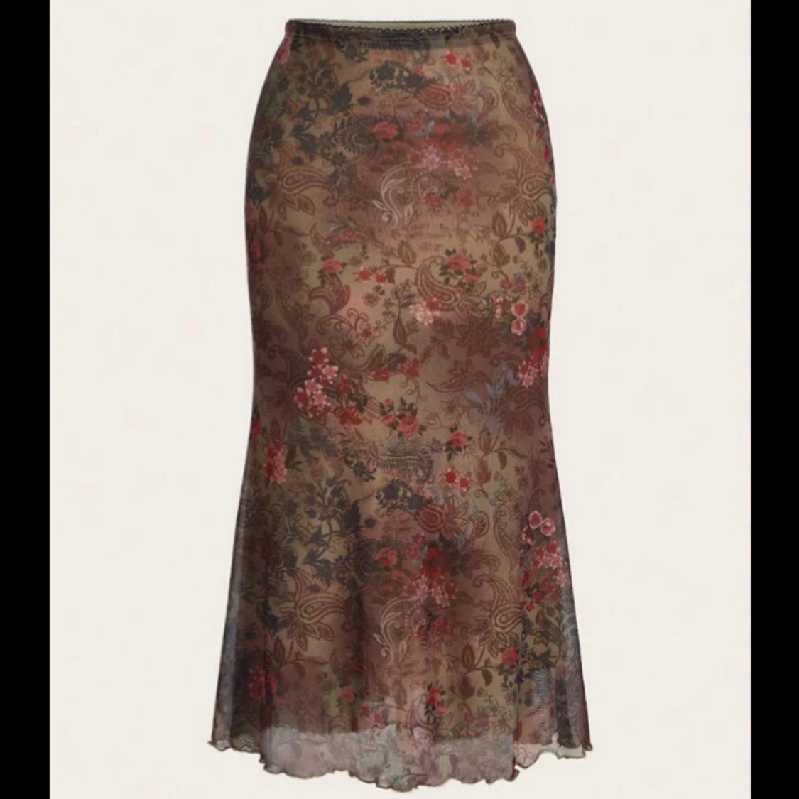 Blommig fairycore maxitjol i mesh