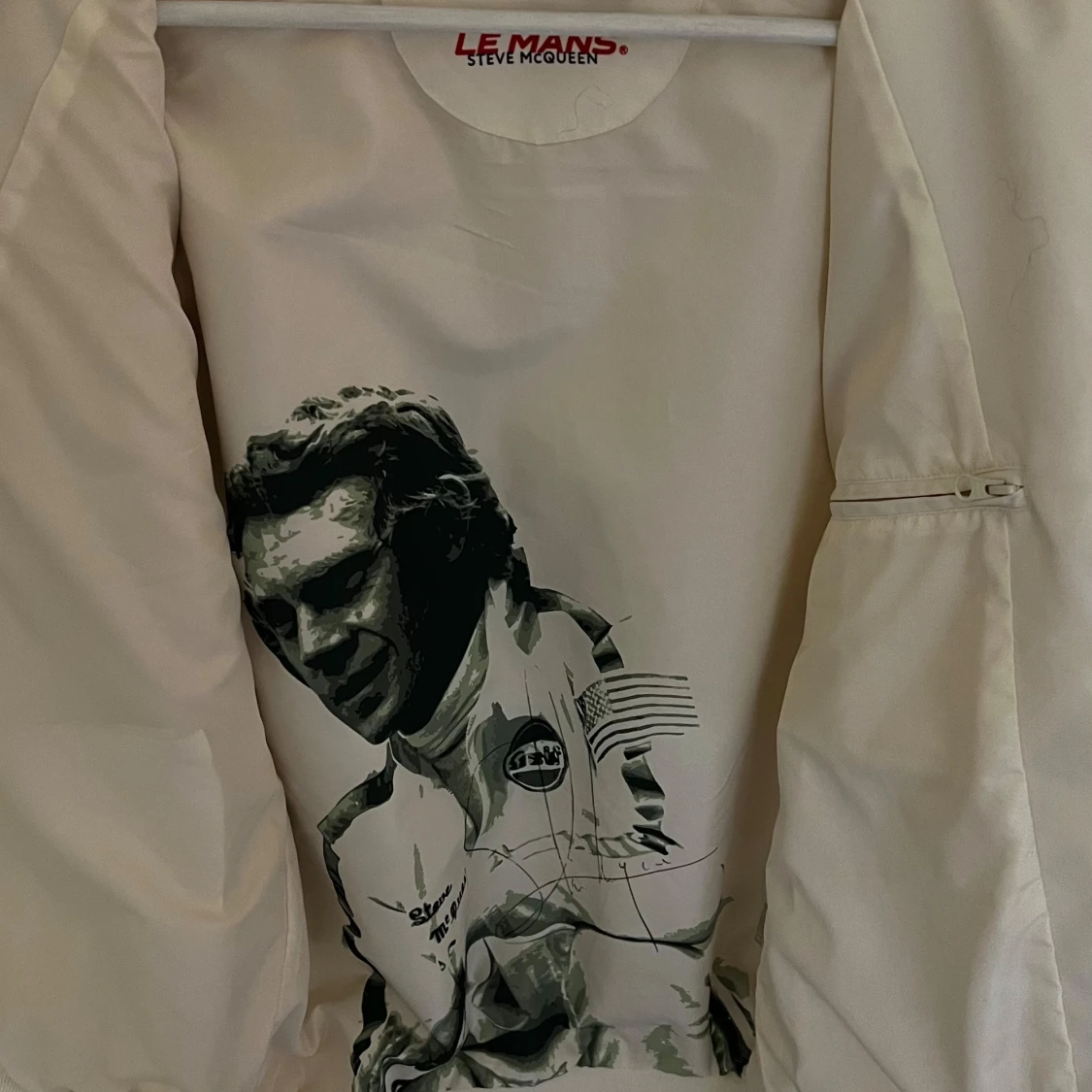 Vit racinginspirerad jacka Le Mans Steve McQueen - 2