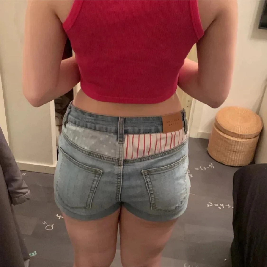 Lågmidjade Jeansshorts med amerikanskt mönster från Serious Sally - 2