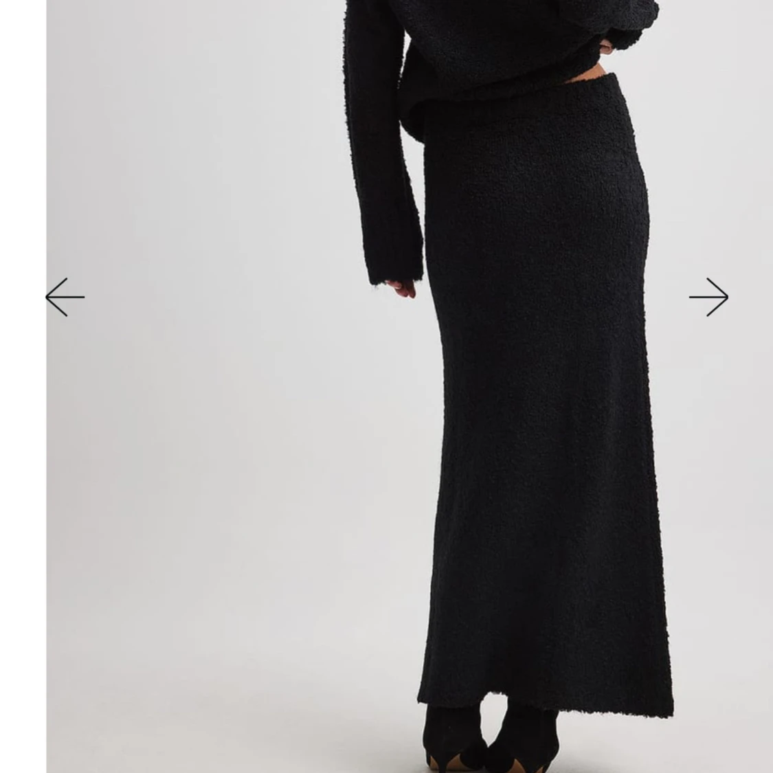 Svart lång stickad kjol - 2