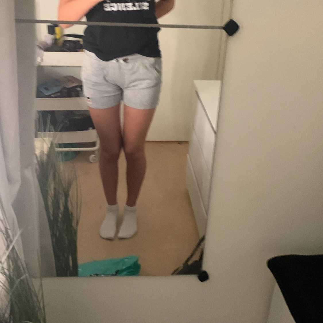 Grå mjukisshorts med snörning💓