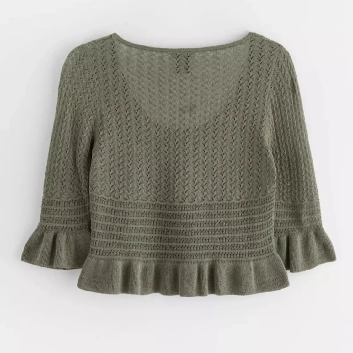 Olivgrön stickad kofta från Lindex - 1