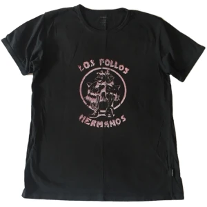 Graphic T-shirt/ T-shirt med tryck, Los pollos hermanos/ Breaking bad - Unik T-shirt med handtryckt Los Pollos Hermanos tryck på för en Breaking Bad älskare! Trycket är röd/vit/rosa, håller i tvätten (tvätta ut och in)