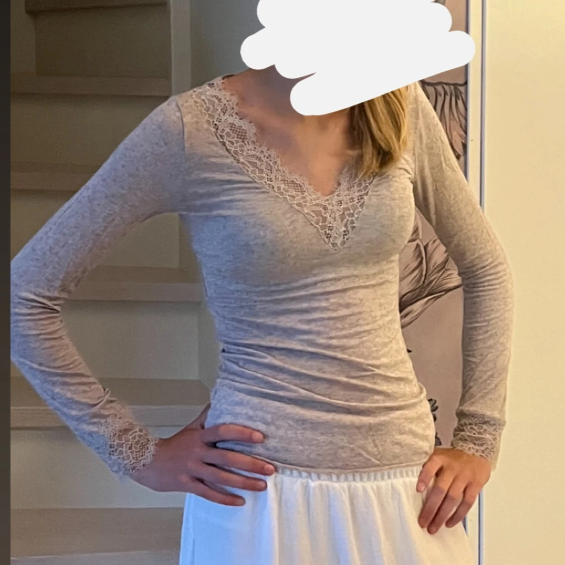 Jättefin beige intimissimi spets tröja!