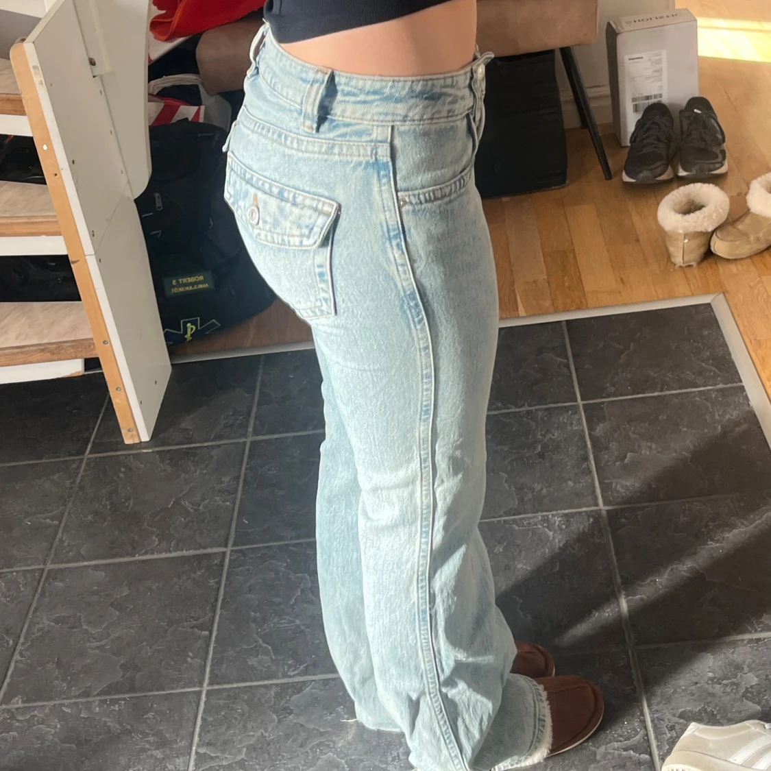 Ljusblå bootcut jeans - 1