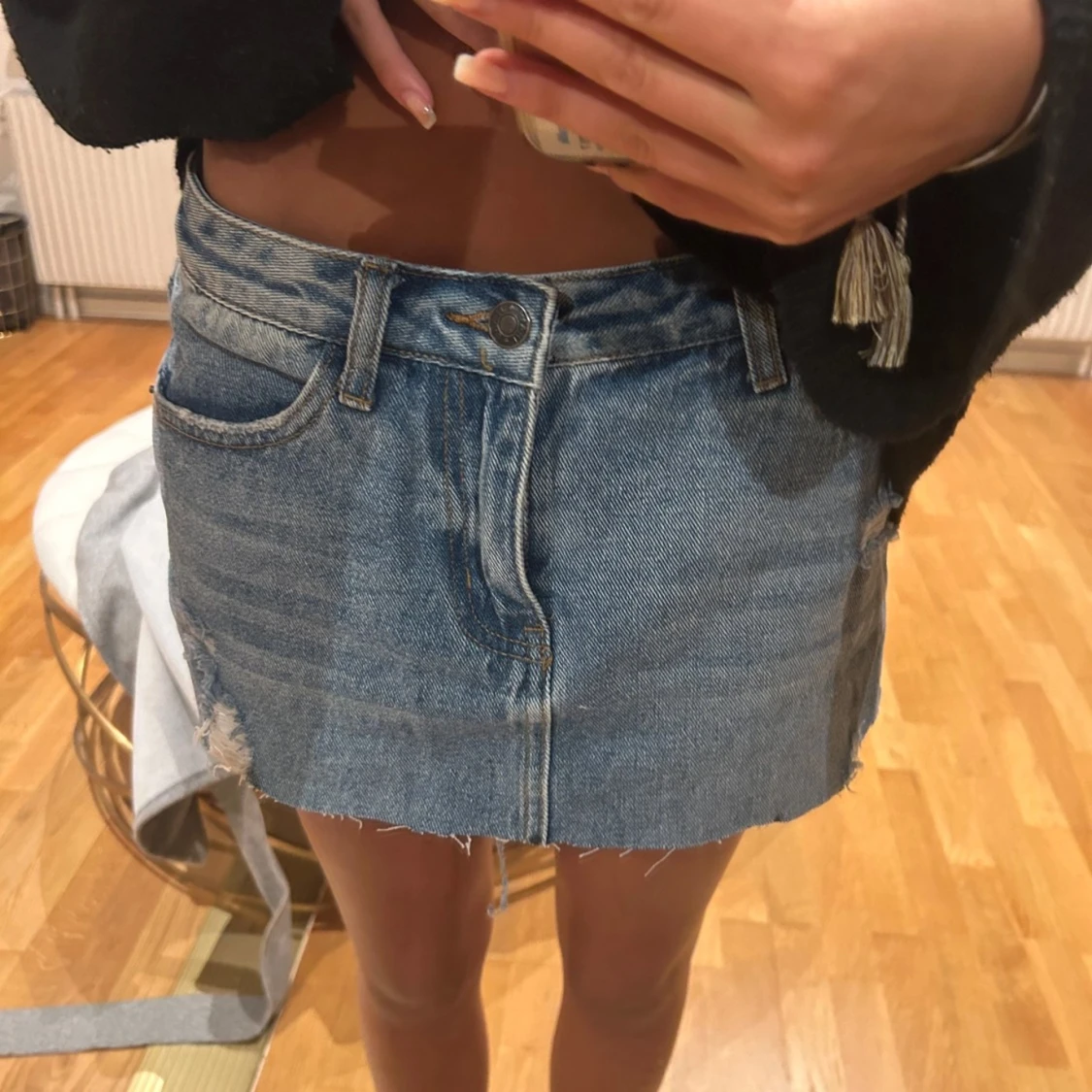 Blå jeans minikjol - 3