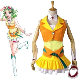 Gumi cosplay - Megpoid gumi cosplay från amazon. Är i okej skick för att ha varit använd flera gånger. Handledsgrejer + chocker + ben band ingår också 