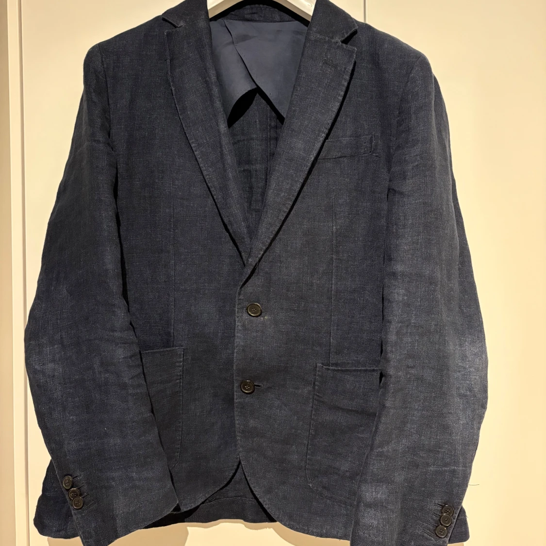 Blå linne kavaj från Massimo Dutti