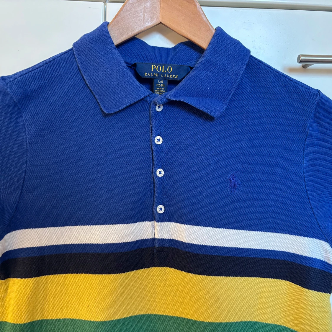 Randig pikéklänning från Polo Ralph Lauren, storlek XXS/ 12-14 år - 2