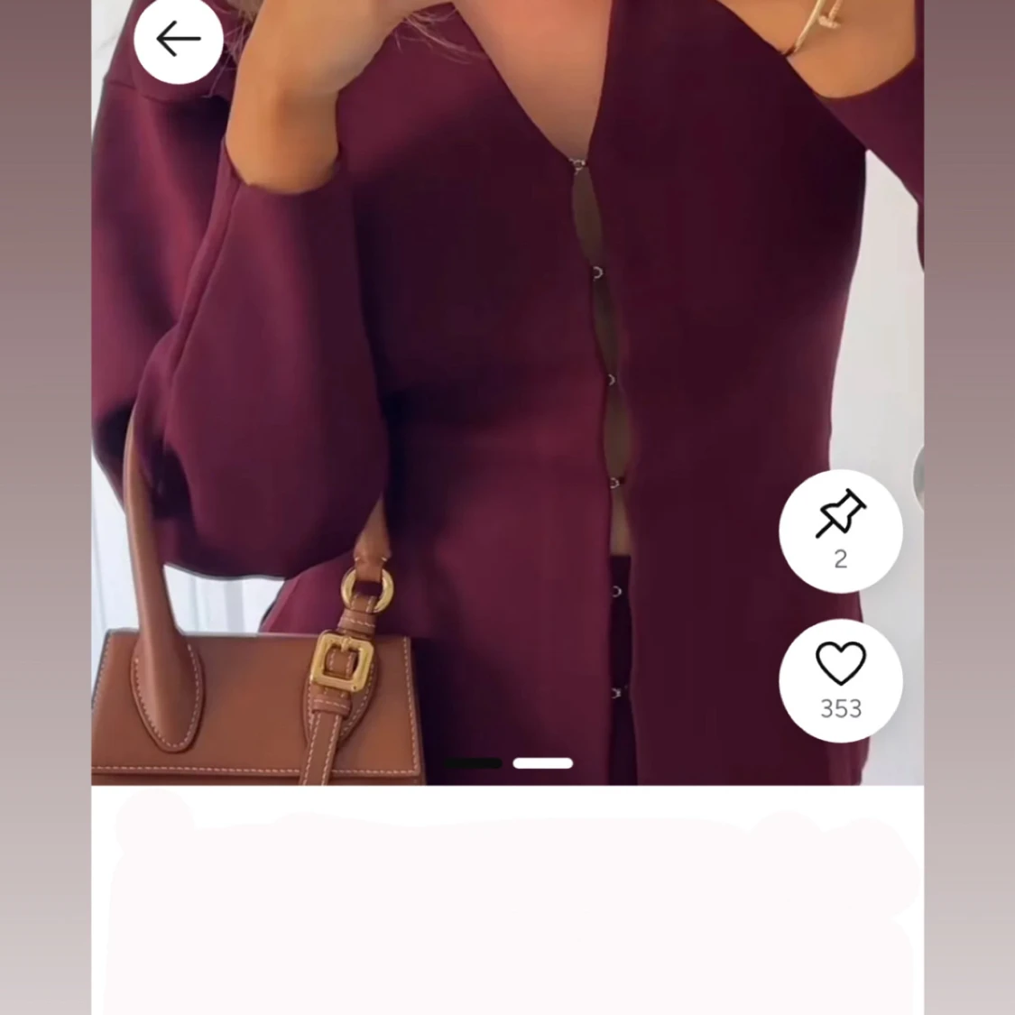 Vinröd  kofta med v-ringning från Zara - 1