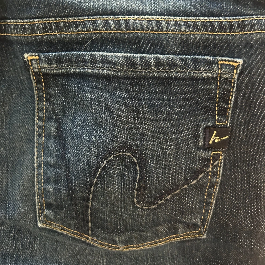 Mörkblå bootcut jeans  - 3