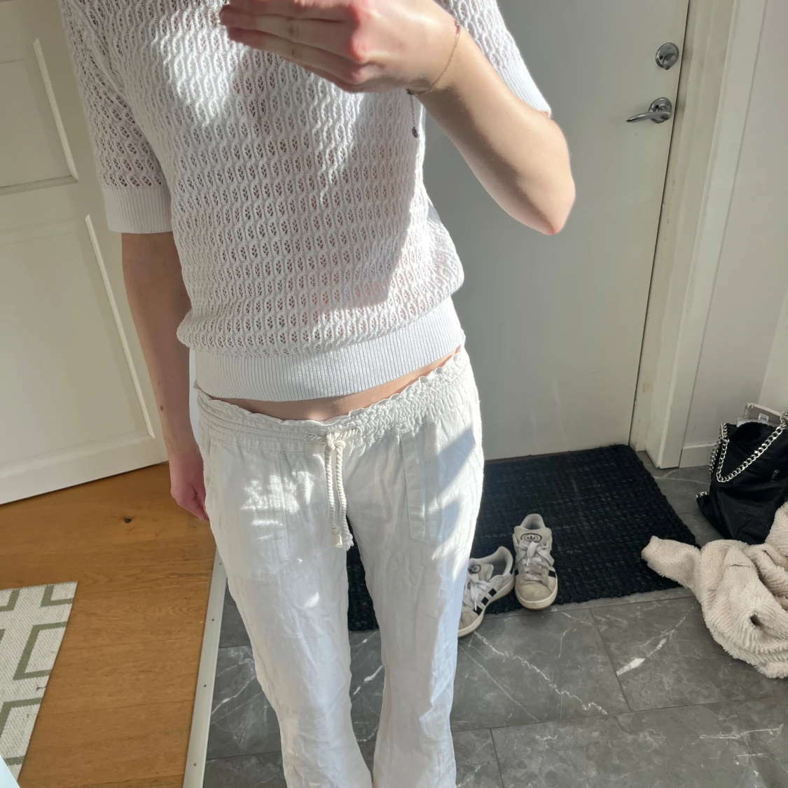 Lågmidjade linnebyxor