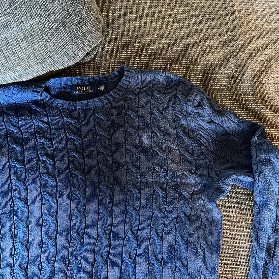 Blå kabelstickad tröja från Polo Ralph Lauren - 3