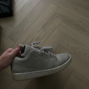 Grå/Beige  Nike sneakers - Säljer ett par stilrena grå/beige Nike sneakers. Supersnygga till sommaren, var någon speciell kollektion då jag köpte dom
