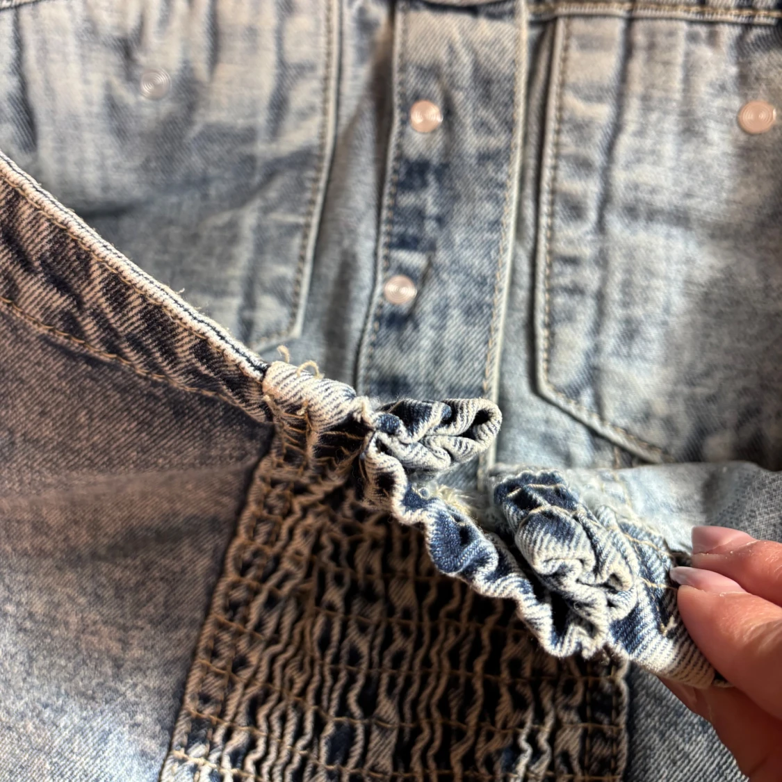 Jeans tubtopp med knappar - 4