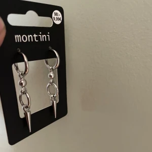 Silver örhängen  - Ett par silver örhängen med tingar och nitar. Dessa trendiga silver örhängen är 40mm långa. De är en fin och klassisk design💗