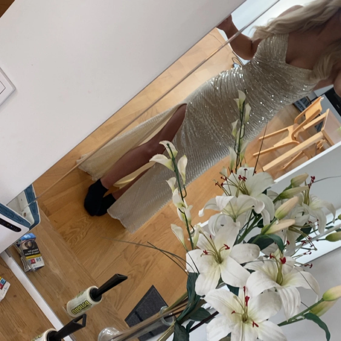 Champagnefärgad balklänning - 2