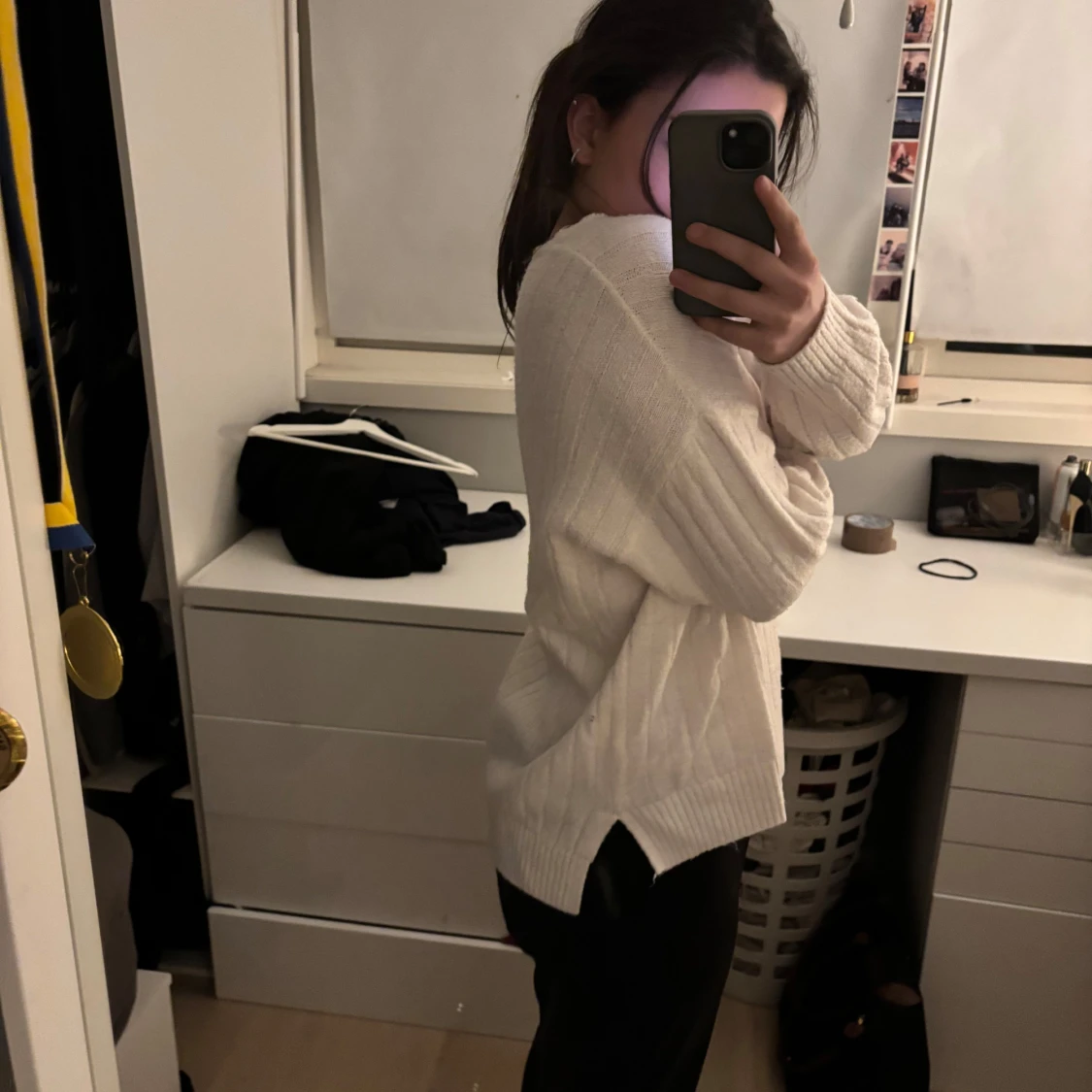 Vit ribbad tröja - 1