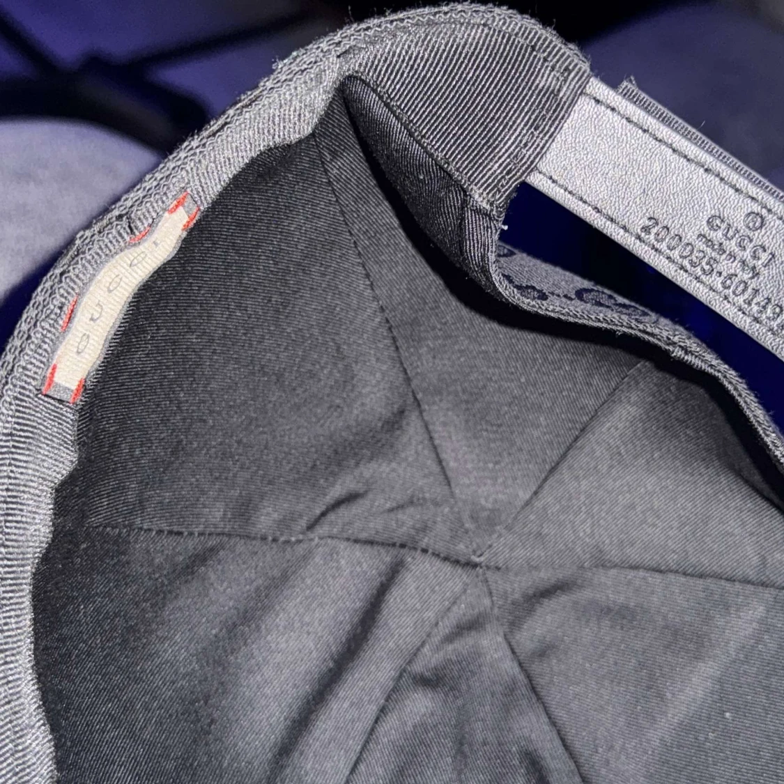 Svart Gucci keps med GG-mönster - 4