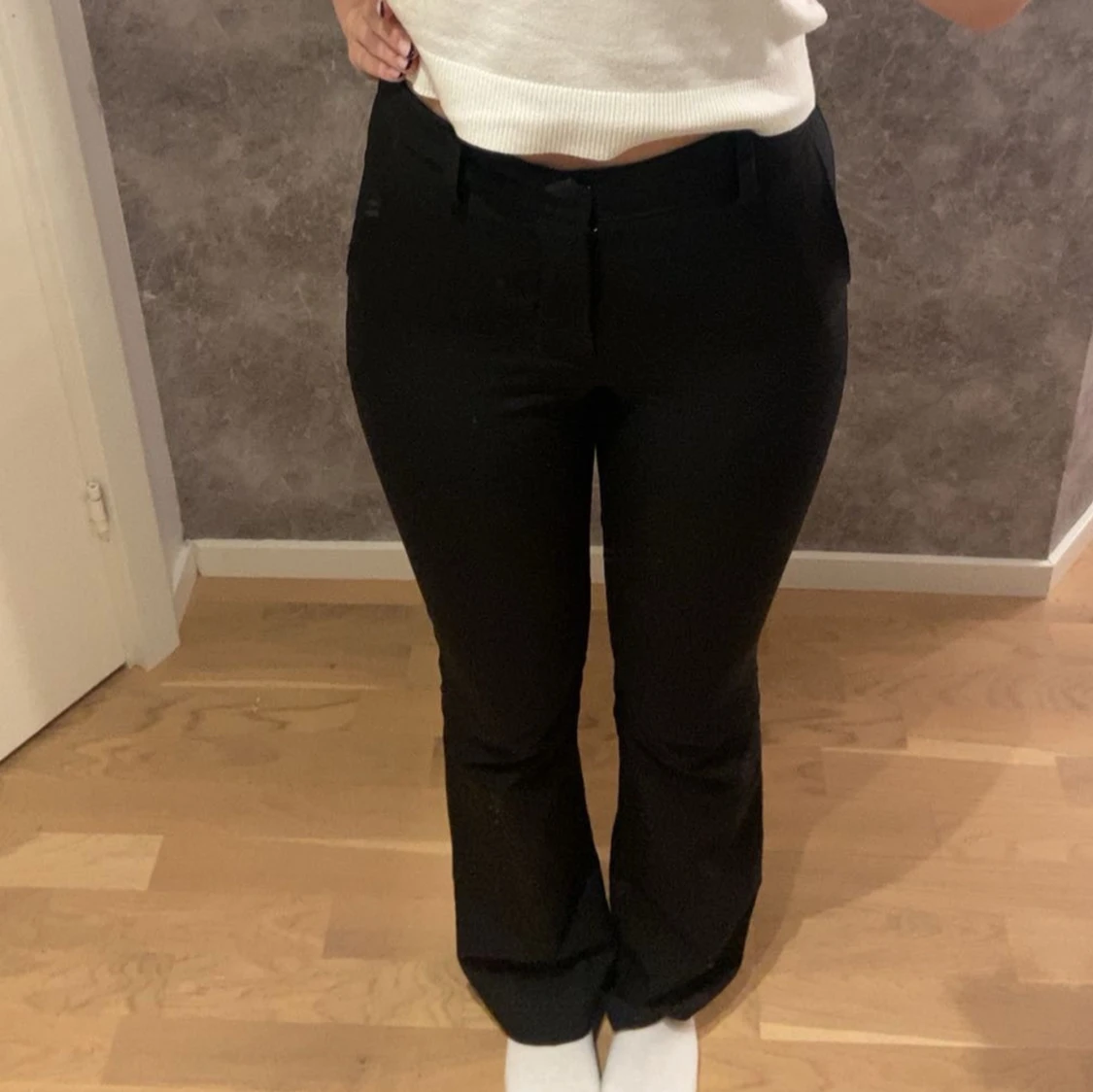 Svarta bootcut kostymbyxor - 3