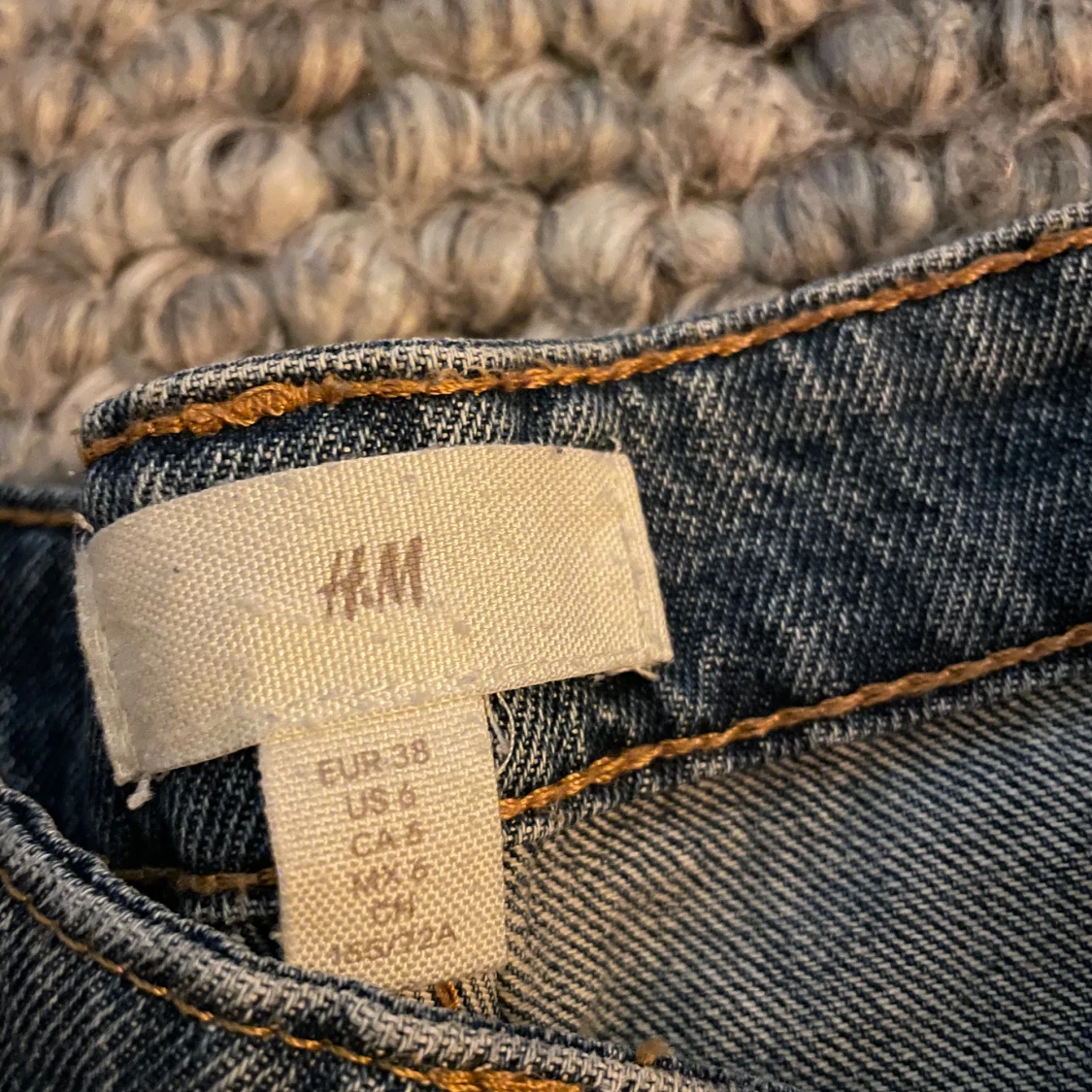 Blå högmidjade jeansshorts H&M - 1