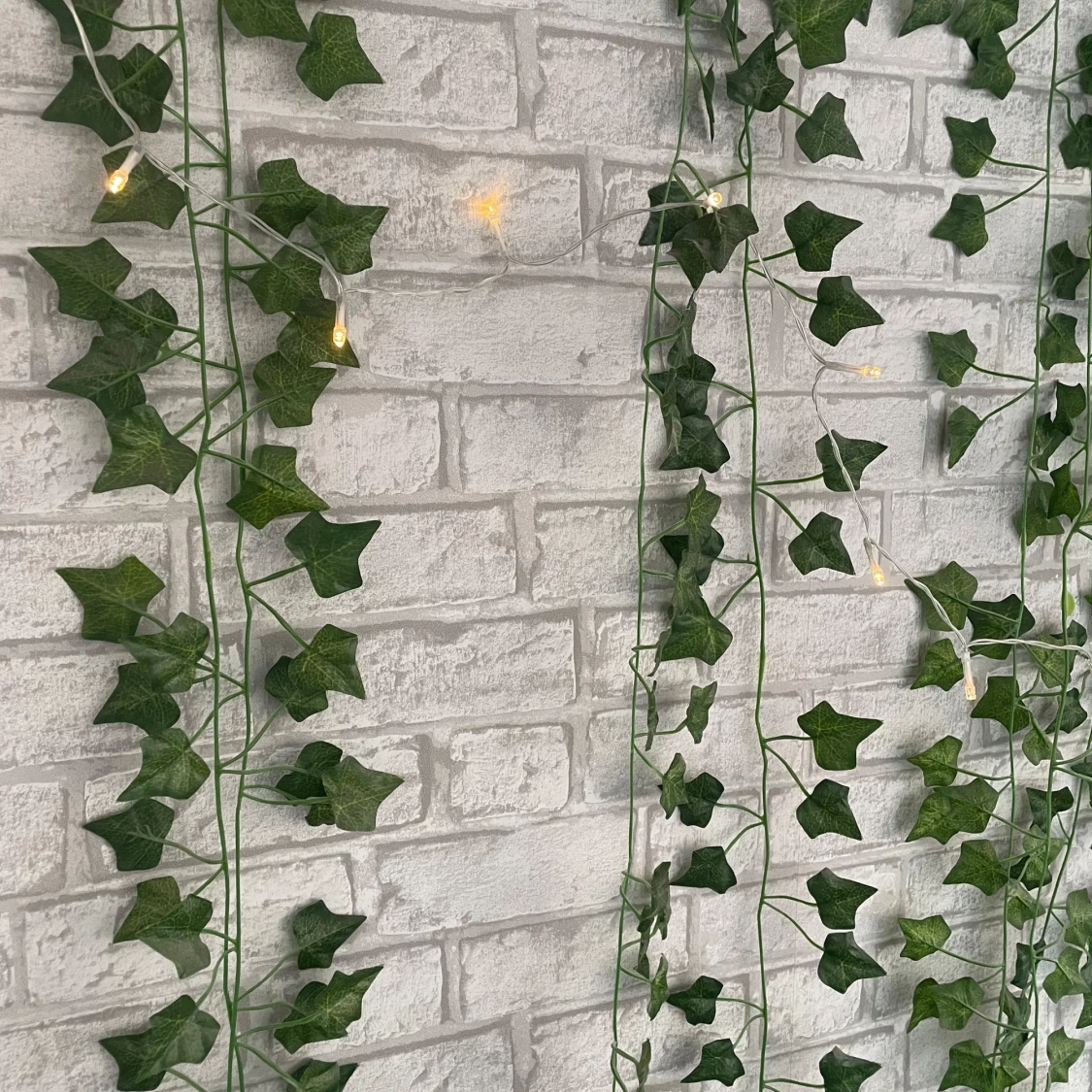 Gröna konstgjorda murgröna med ljusslinga - 2