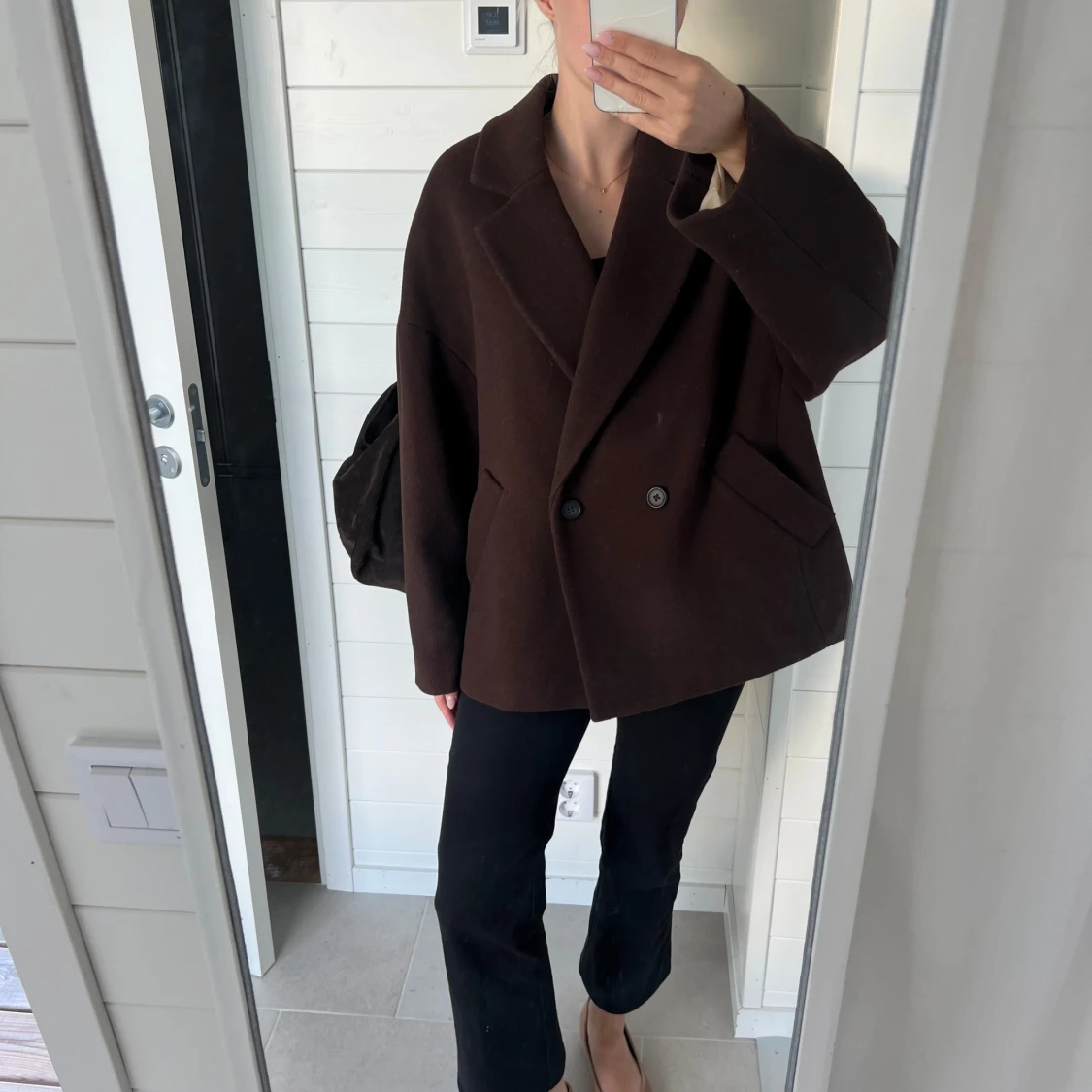Brun oversized ullkavaj