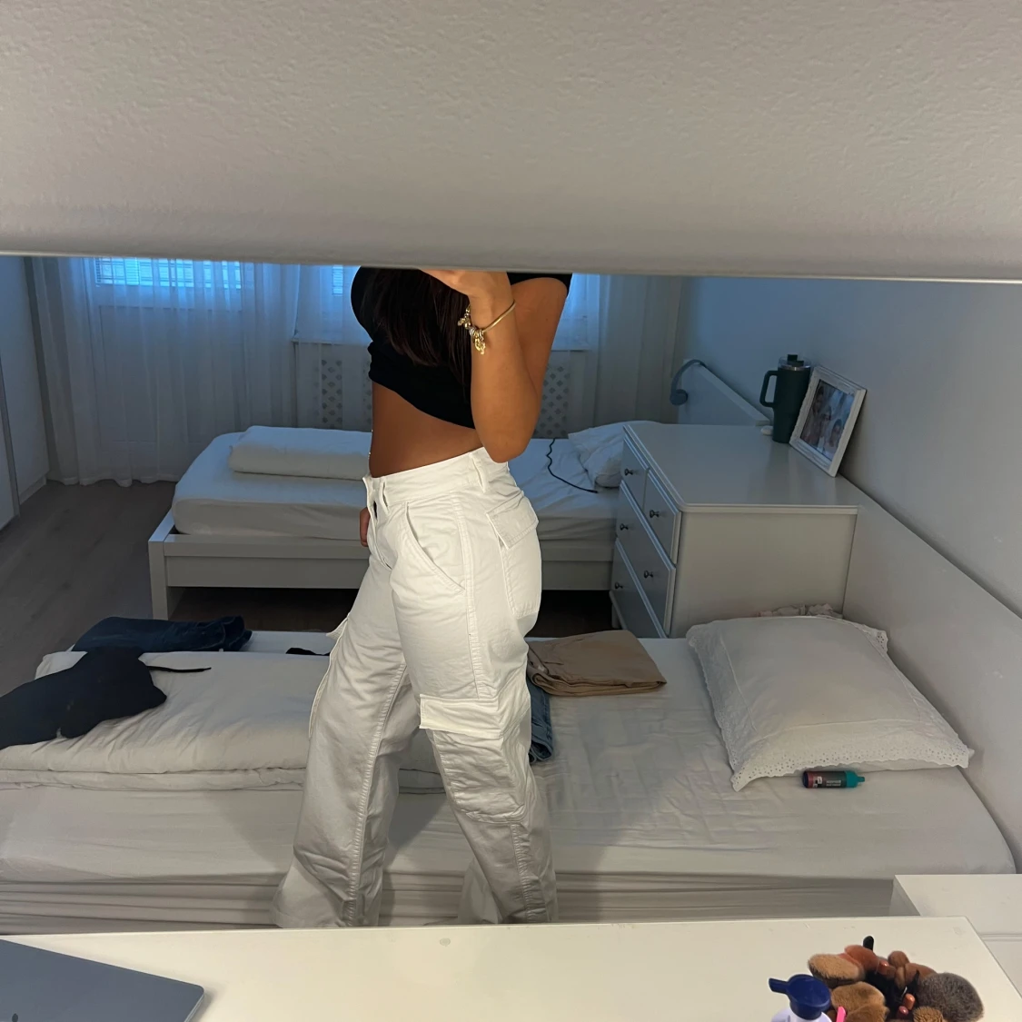 Vita cargopants med raka ben - 2