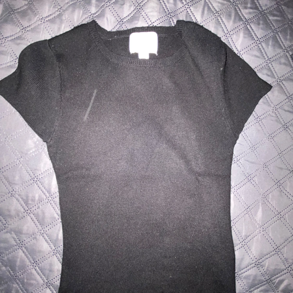 Svart ribbad topp från H&M XS