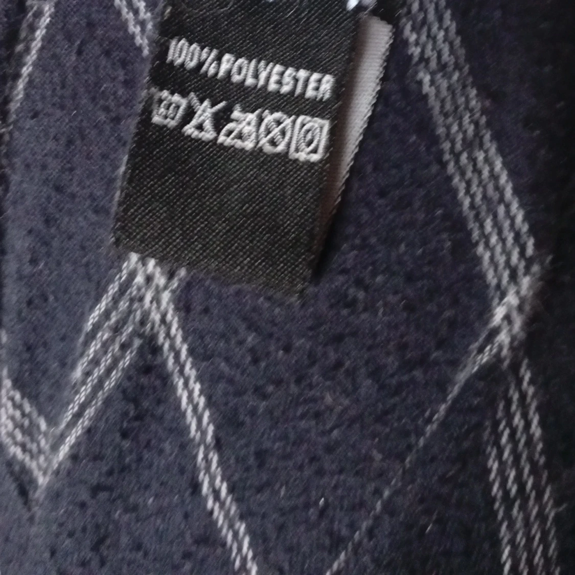 Blå fleece filt med nallemönster - 2