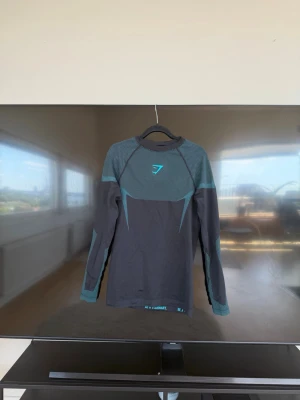 Gymshark onyx långärmad - Säljer nu min onyx långärmad som nästan aldrig används, tror jag haft den på gymmet typ 4 gånger😅 Den är helt slutsåld och finns inte att köpas längre. Påsen följer med, tveka inte om du har några funderingar!