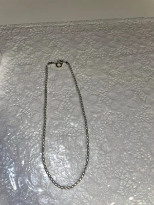 Pärlhalsband Edblad - Ett stilrent halsband med små vita pärlor i klassisk design. Halsbandet har en rund form och stängs med ett enkelt lås i metall. Perfekt för dig som gillar tidlösa accessoarer och vill addera en elegant touch till din stil.
