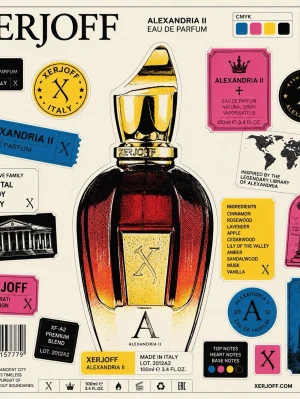 Xerjoff Alexandria II Eau de Parfum - Lyxig parfym från Xerjoff, Alexandria II, i en elegant glasflaska med guld- och bärnstensfärgade detaljer. Doften har inslag av kanel, rosenträ, lavendel, äpple, cederträ, liljekonvalj, amber, sandelträ, mysk och vanilj. Kommer i exklusiv guldfärgad förpackning.