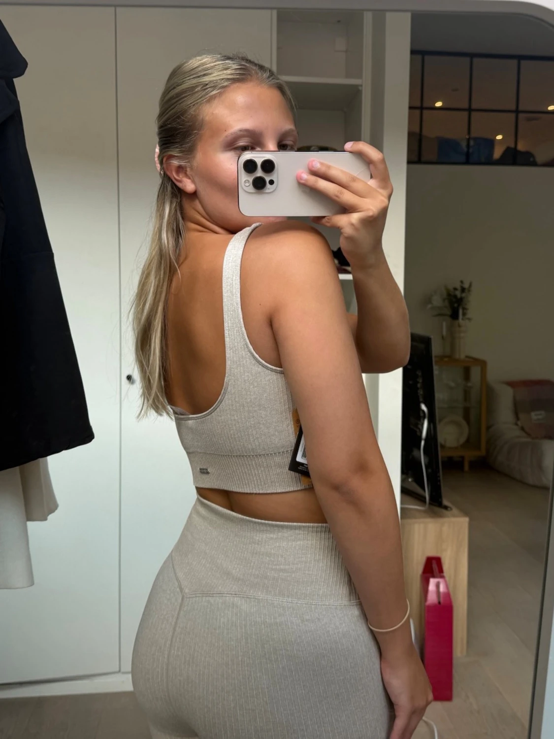 Beige träningsset Aimn - 1