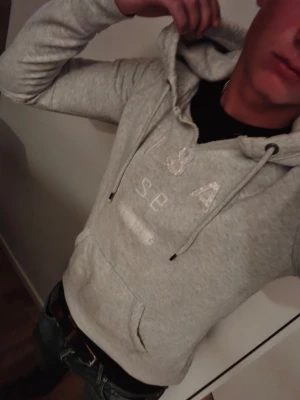 Abercrombie Fitch hoddie  - Fin grå abercrombie Fitch hoddie i väldigt bra skick modellen på bilden är 177 cm och den är något liten