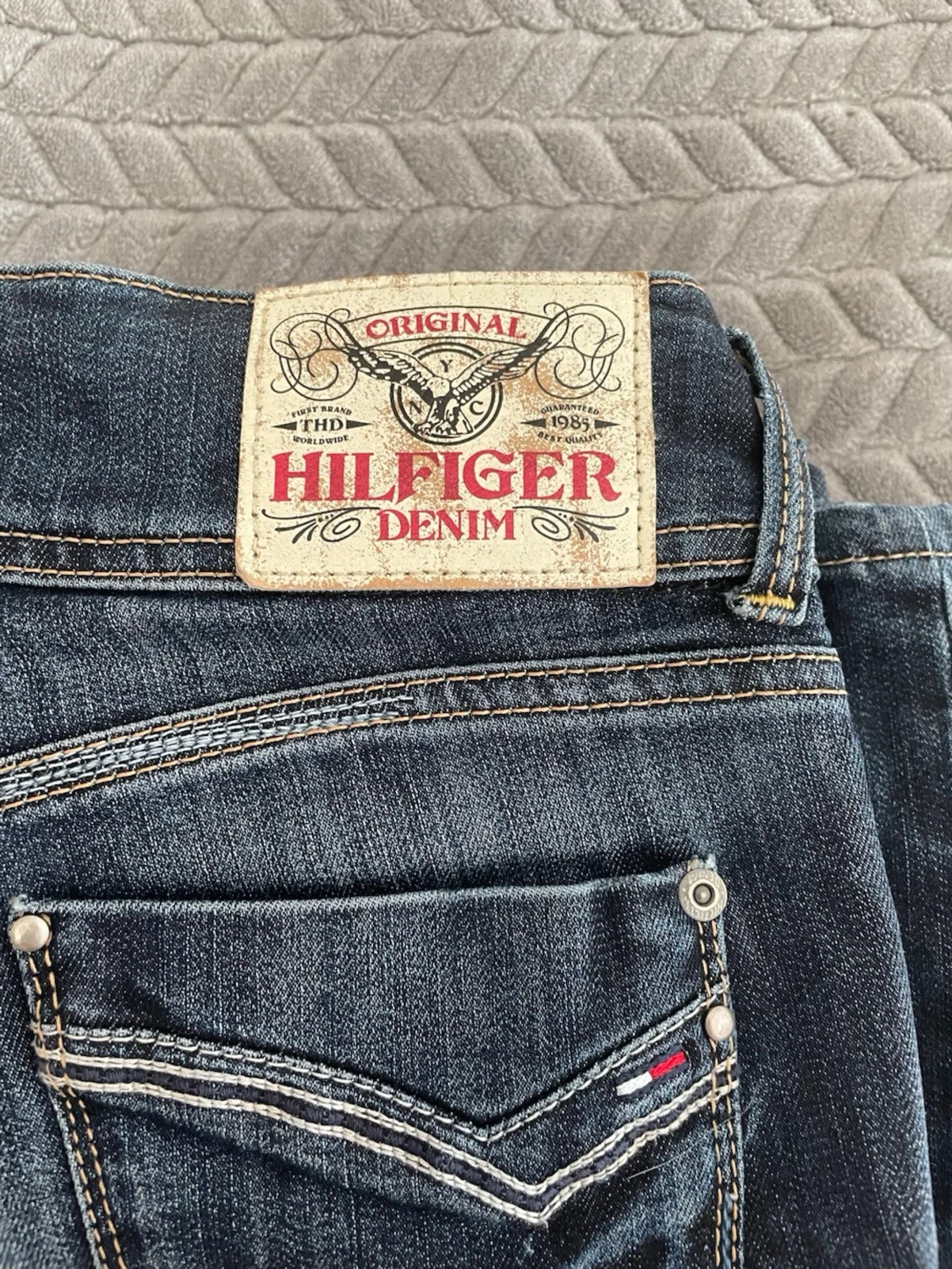 Mörkblå bootcut low wasted jeans Hilfiger Denim - 3