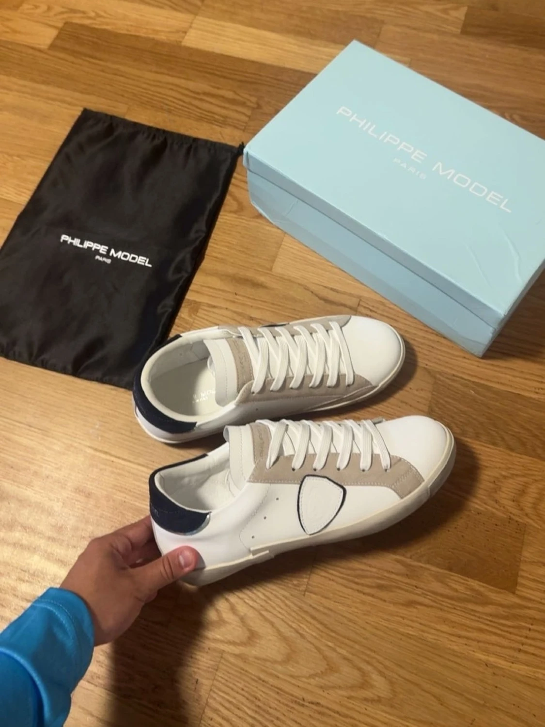 Vita Philippe Model sneakers med beige detaljer - 1