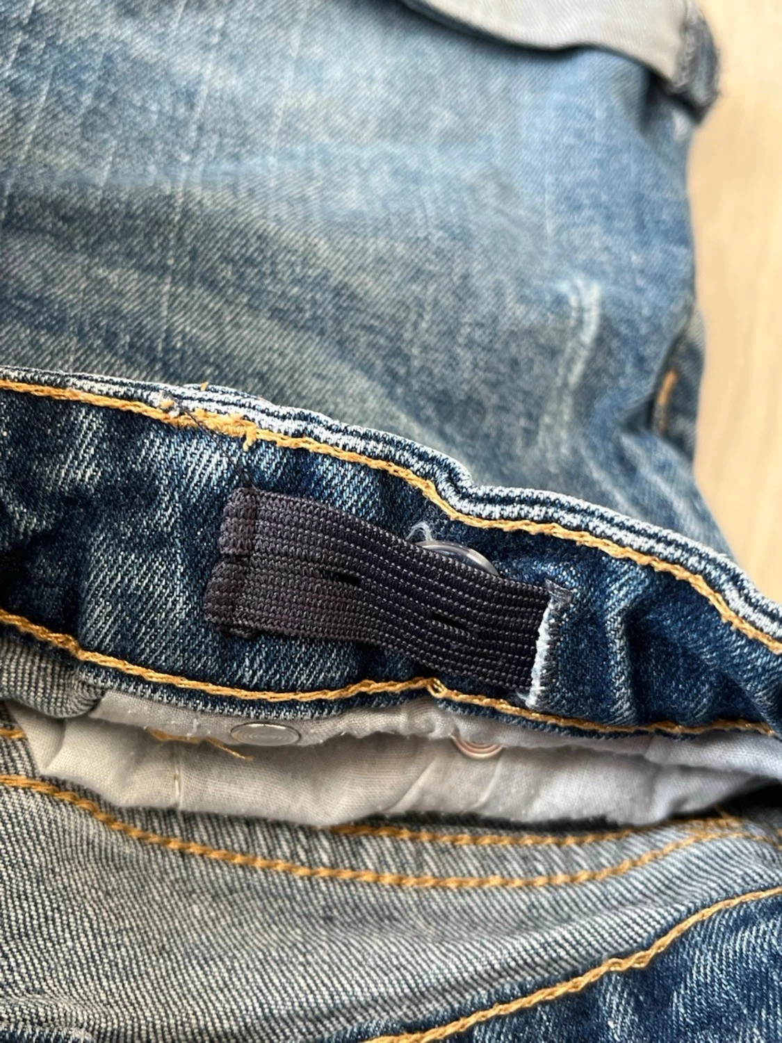 Blå denimshorts med uppvik - 6