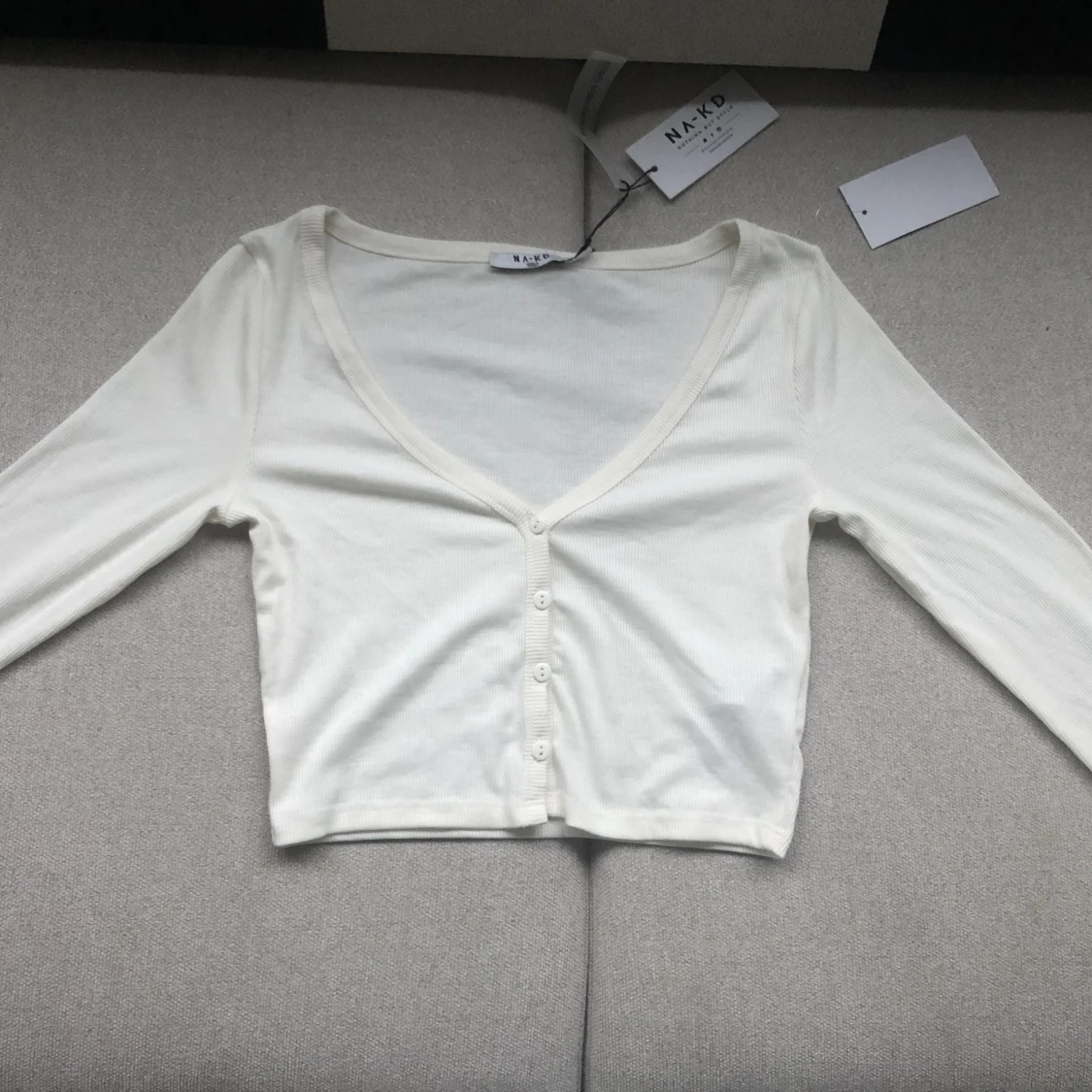 NA-KD Rib Button Cardigan - 90