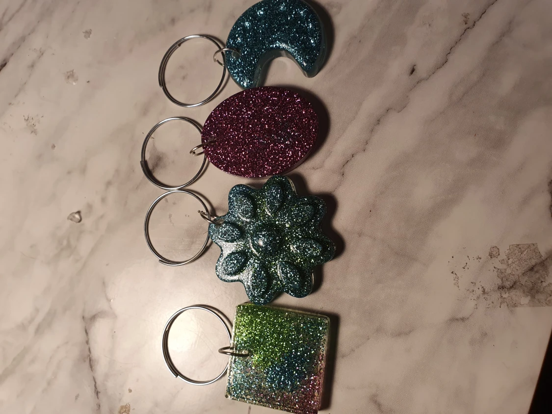 Nyckel ringar med glitter - 90