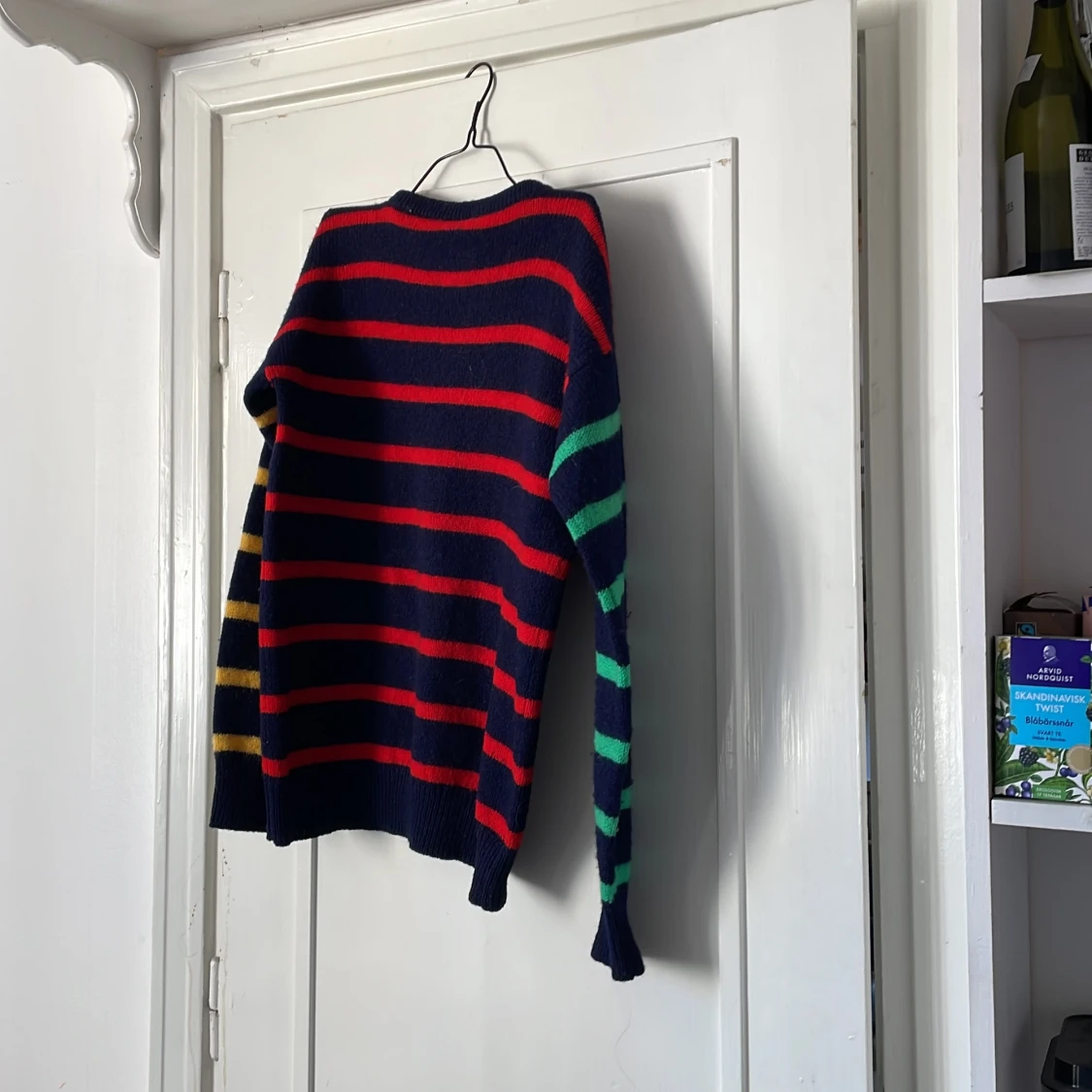 Randig stickad tröja - 90