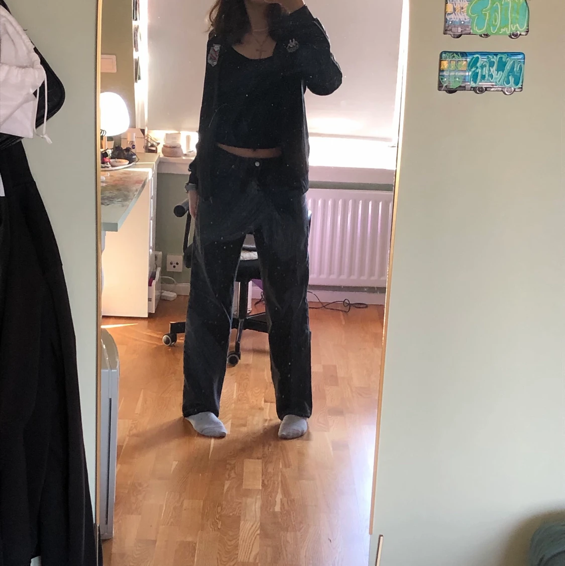 Lågmidjade svarta jeans