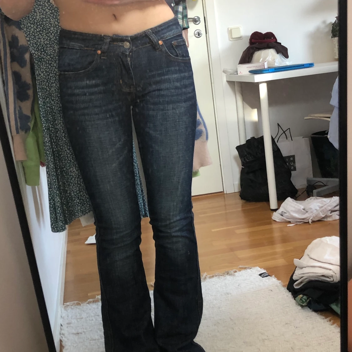 Low waist bootcut jeans med tryck  - 91