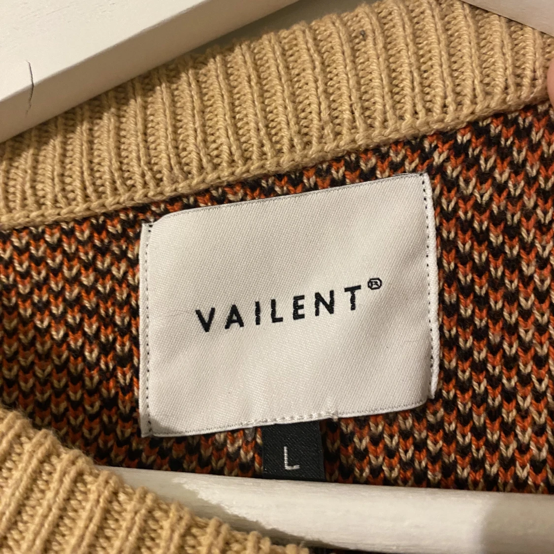 Stickad rutig tröja  - 90