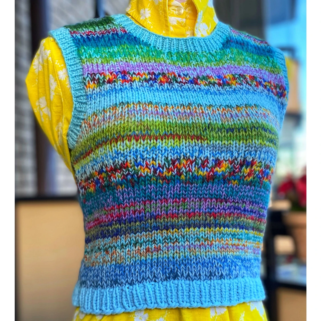 Stickad slipover 70s vintagestil