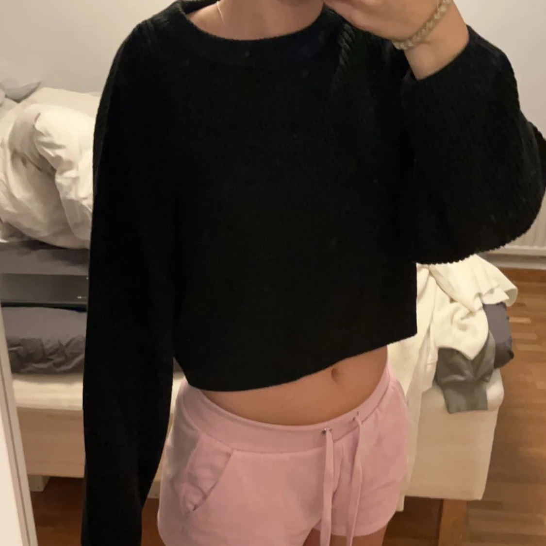 Svart stickad tröja  - 90