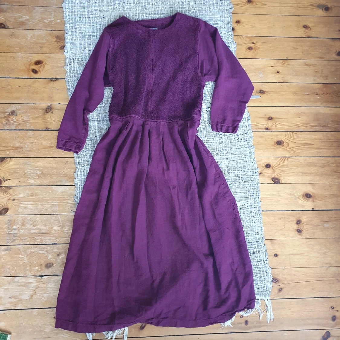 lila vintage linneklänning